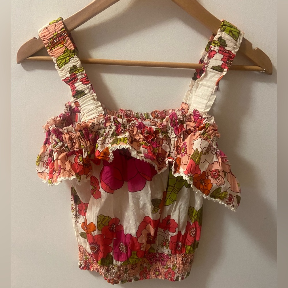 ** Love the Label ** Anthropology sleeveless floral top S new without tags